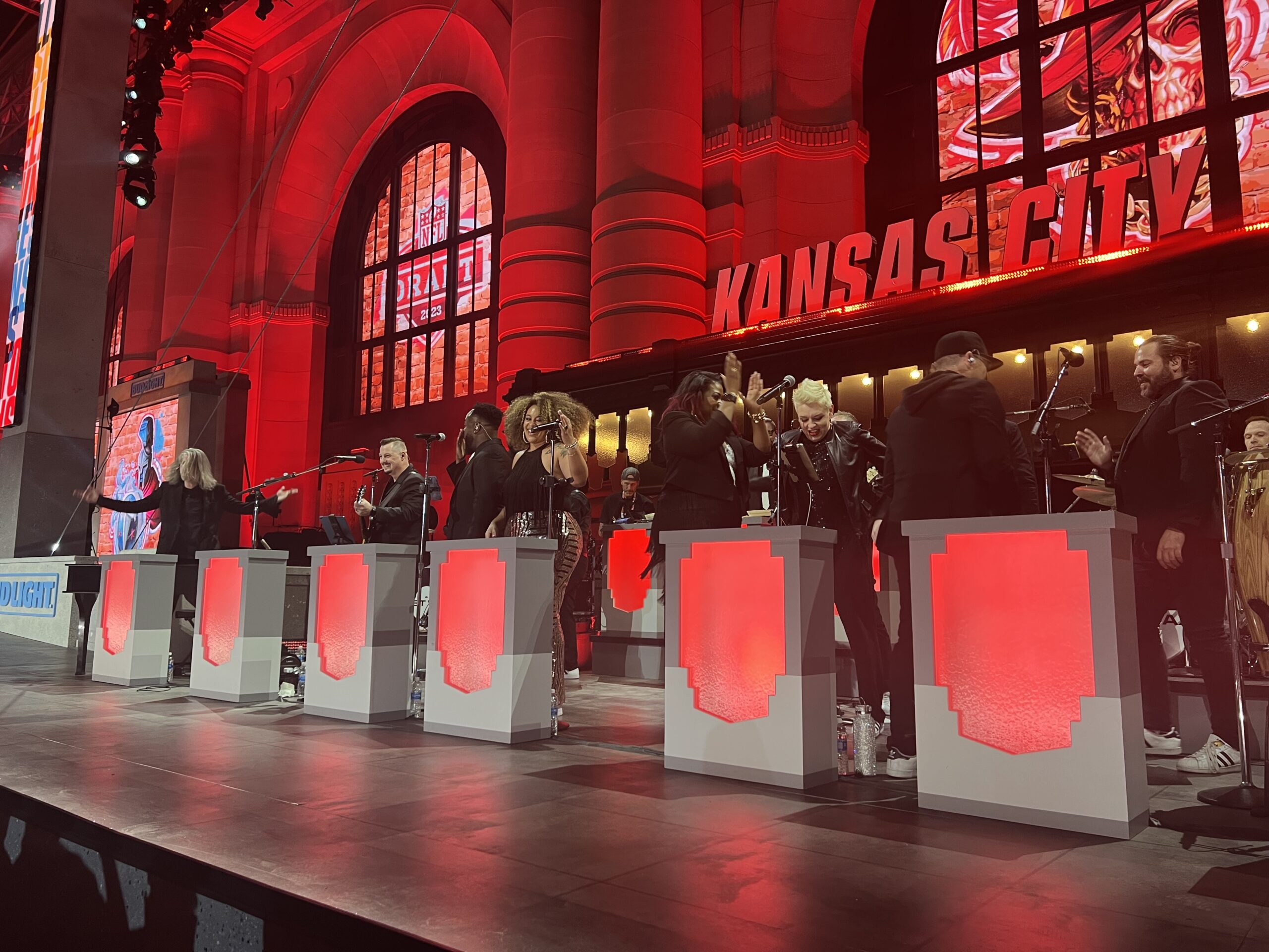 Union Station lit for a major Kansas City event
